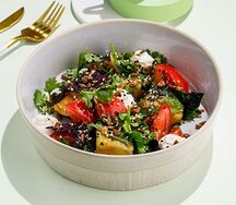 Салат с хрустящими баклажанами