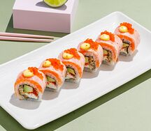 Ролл Сливочный с лососем и красной икрой