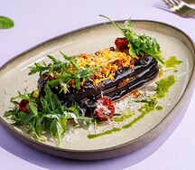 Слоеный баклажан с мясом