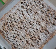Пирог с грушами, персиками, киви