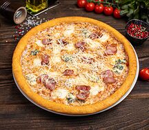 Пицца Четыре сыра с беконом 30см