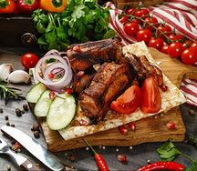 Ребрышки свиные с соусом барбекю