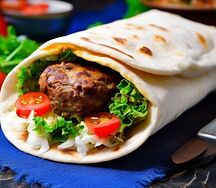 Шаурма с люля-кебабом из говядины