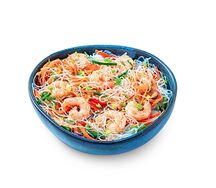 Салат с фунчозой и креветками