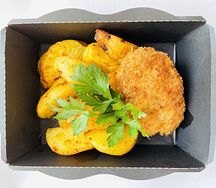 Котлета домашняя с запеченным картофелем