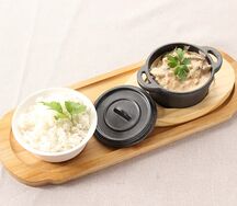 Бефстроганов из говядины с рисом