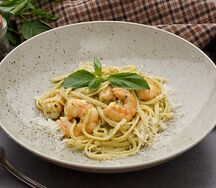 Спагетти с креветками