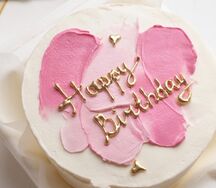 Бенто-торт Розовые мазки