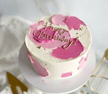 Торт Happy Birthday розовый