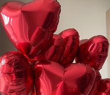 Воздушные шары Красные сердечки 5 штук