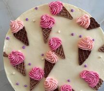 Торт с рисунком мороженое