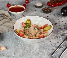 Бефстроганов с картофельным пюре