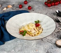 Фетучини курица с грибами