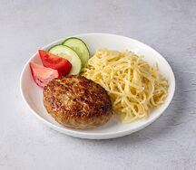 Домашняя котлета с лапшой