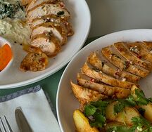 Стейк из курицы с гарниром