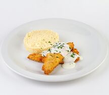 Минтай в кляре с кускусом