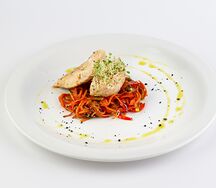 Куриная грудка гриль с овощами стир-фрай