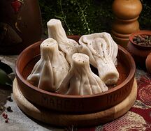 Хинкали вареные из курицы с грибами