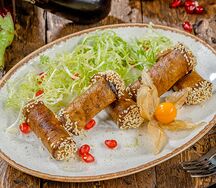 Рулет из баклажанов с ореховой начинкой