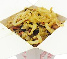 Лапша с морепродуктами в сливочном соусе