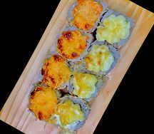 Запеченный с крабом и креветкой