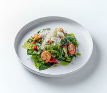 Зелёный салат с креветками