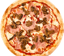 Пицца с грибами и ветчиной