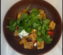 Салат с хрустящими баклажанами