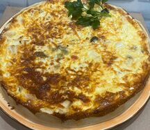 Киш с курой и грибами