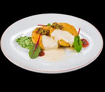 Котлета из судака с копченым лососем