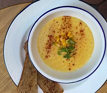 Кукурузный крем-суп с беконом