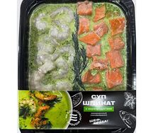 Суп-шпинат с морепродуктами на кокосовом молоке