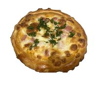 Открытый пирог с ветчиной и сыром