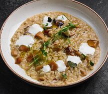 Ризотто с грибами и кремом из бурраты