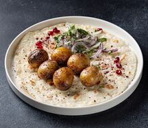 Молодой картофель с курдюком на мангале