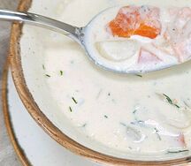 Сливочный суп с семгой