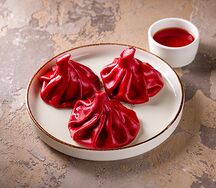 Хинкали в вине с мраморной говядиной 