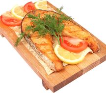 Жаренная на углях семга