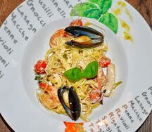 Феттуччине с морепродуктами