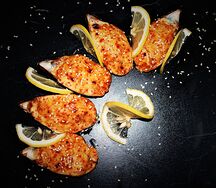 Мидии в сырно-сливочном соусе