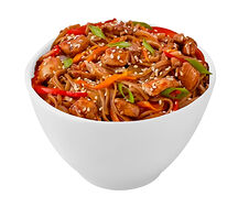 Курица терияки с гречневой лапшой