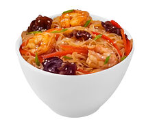 Тигровые креветки с фунчозой