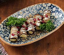 Рулетики из баклажанов с сырной начинкой