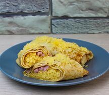 Блинчики с сыром и ветчиной