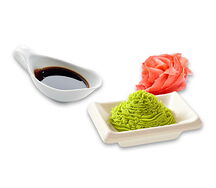 Васаби, имбирь, соевый соус