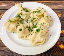 Хинкали с сыром и зеленью