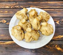 Хинкали с сыром и зеленью жареные