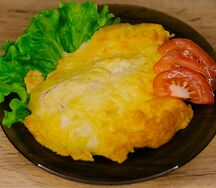Мясо по-французски с курицей