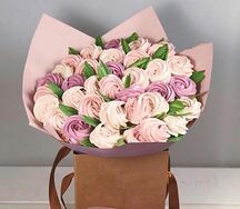 Съедобные букеты 40-42 бутона из зефира ручной работы