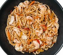 Вок с креветками